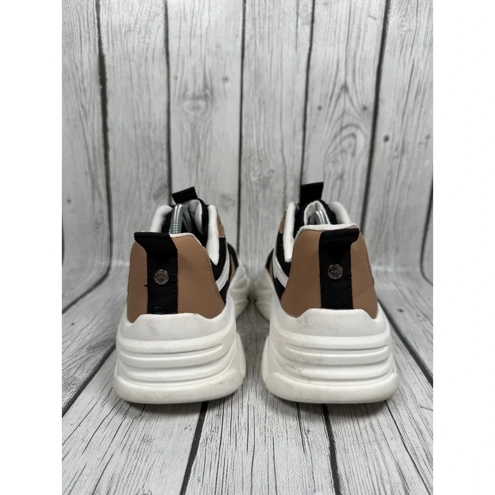 Madden NYC White Black Tan Chunky Platform Sneakers Women's Size 10